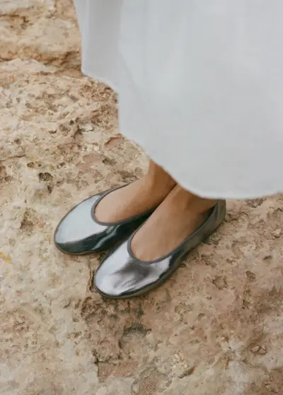 Metallic Ballet Flats - Women | Mango United Kingdom