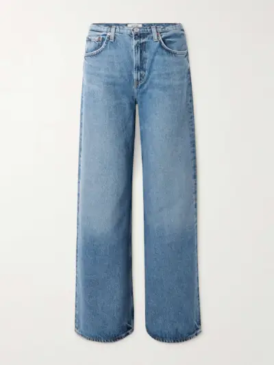 Kiera Mid-Rise Wide-Leg Organic Jeans