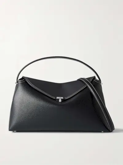 T-Lock Textured-Leather Shoulder Bag