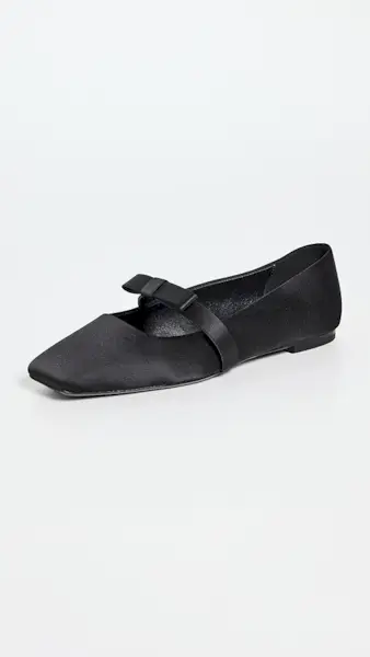 Black Suede Studio Dea Flats