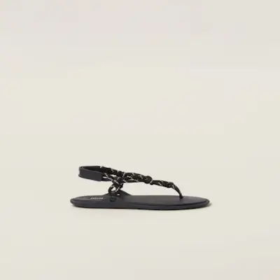 Miu Miu, Riviere Cord and Leather Sandals