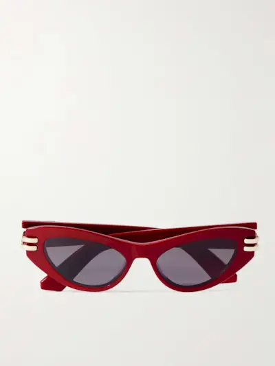 Cdior B1u Cat-Eye Acetate and Gold-Tone Sunglasses