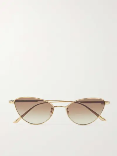 + Khaite 1998c Cat-Eye Gold-Tone Sunglasses