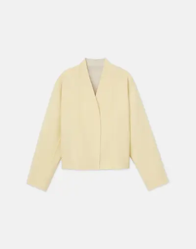 Wool-Silk Double Face Reversible Open Front Jacket