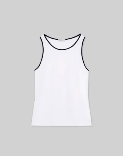 Cotton Rib Tipped Racerback Tank