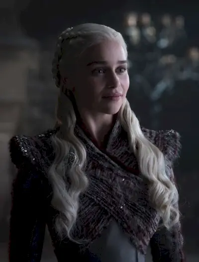 Emilia Clarke as Daenerys Targaryen on Game of Thrones.