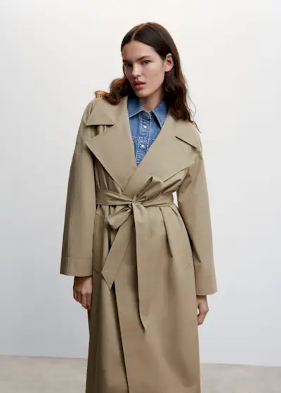 Mango + Oversized Cotton Trench Coat