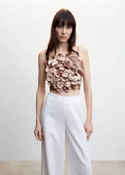 Mango + Flower-Detail Top