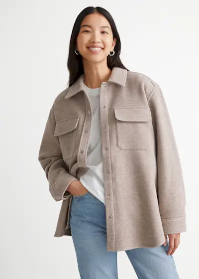 & Other Stories + Oversized Wool Blend Overshirt