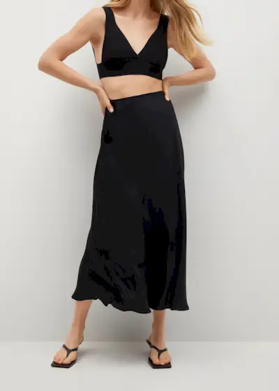 Mango + Midi Satin Skirt