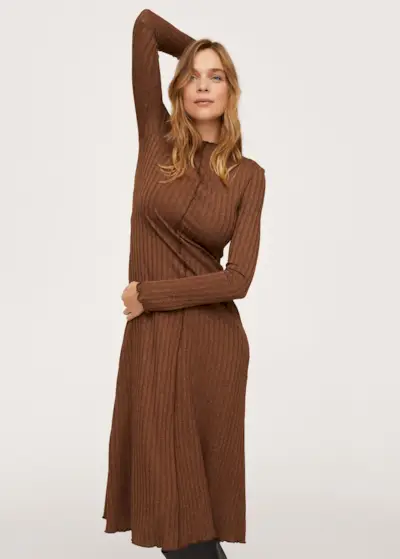 Mango + Ribbed Knit Dress