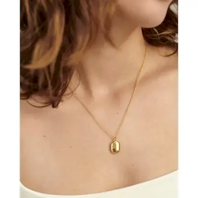 Gold Vermeil Id Mini Locket Chain Necklace Adjustable 41-46cm/16-18