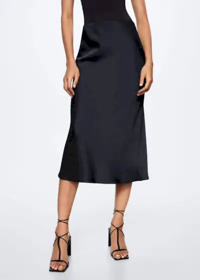 Mango + Midi Satin Skirt