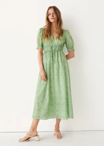 & Other Stories + Drawstring Waist Midi Dress