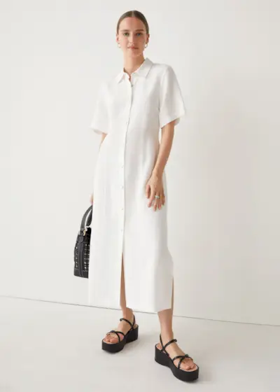& Other Stories + Shell Button Shirt Midi Dress