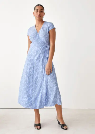 & Other Stories + Printed Midi Wrap Dress