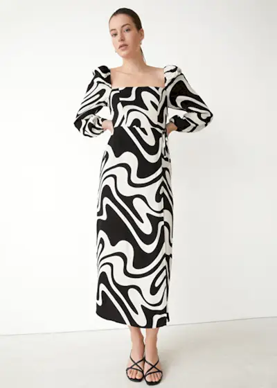 & Other Stories + Square Neck Midi Dress