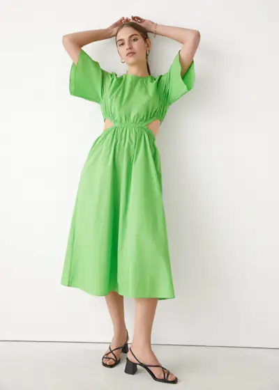 & Other Stories + Cut-Out Waist Midi Dress