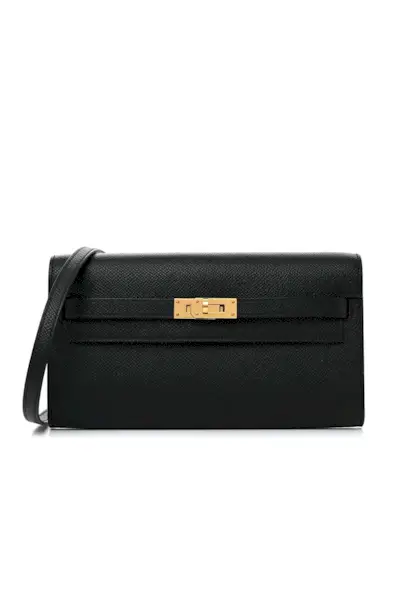 Hermès Epsom Kelly Wallet To Go in Black