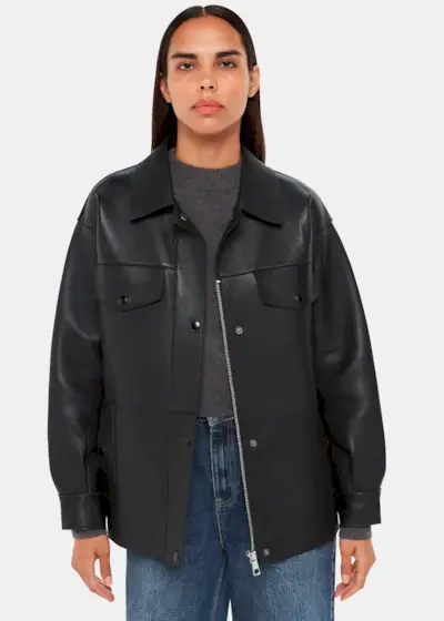 Black Clean Bonded Leather Jacket