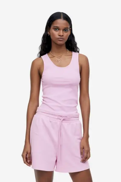 H&M + Ribbed Cotton Tank Top