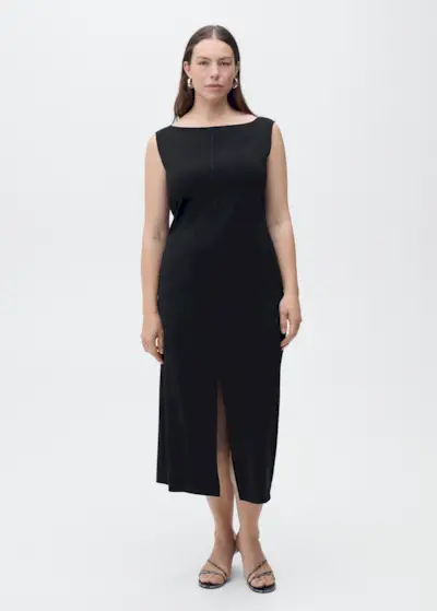 Boat-Neck Knitted Dress - Women | Mango United Kingdom