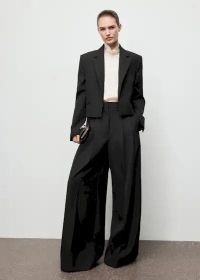 Wide-Leg Pleated Suit Trousers - Women | Mango United Kingdom