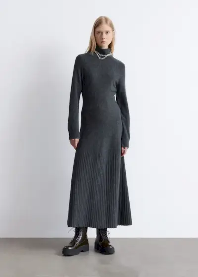 Merino-Wool Turtleneck Maxi Dress