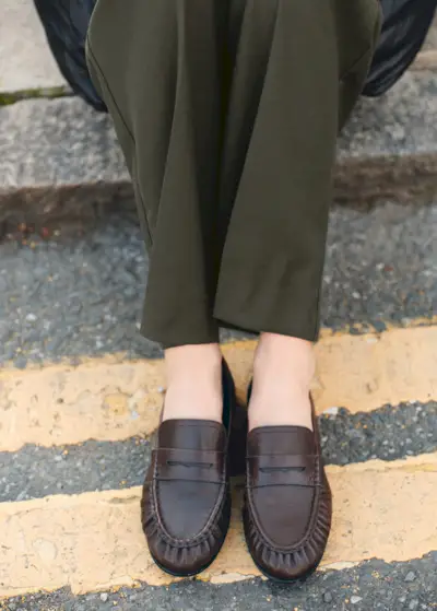 Mango, Leather Penny Loafers