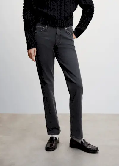 Mango + Mid-Rise Straight Jeans