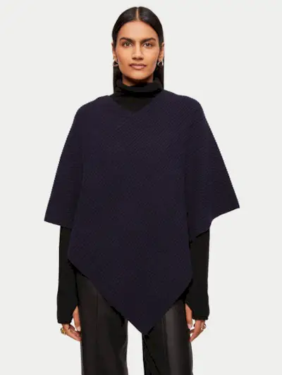 Jigsaw + Wool Cashmere Rib Poncho
