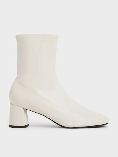 Charles & Keith + Chalk Stitch-Trim Ankle Boots