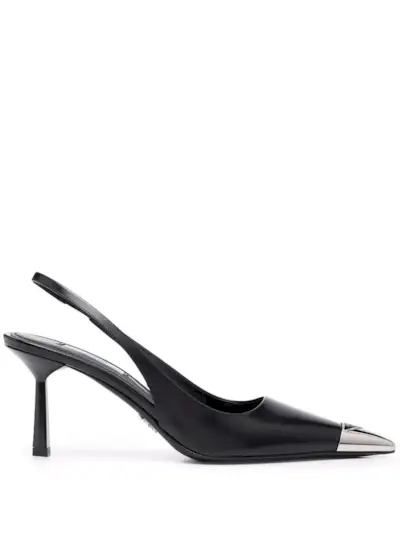 Prada + Contrast-Toecap Slingback Pumps