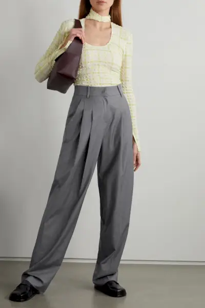 Frankie Shop + Gelso Pleated TENCEL-Blend Straight-Leg Pants