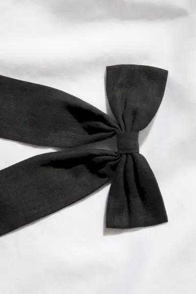 Linen-Blend Bow Hair Clip
