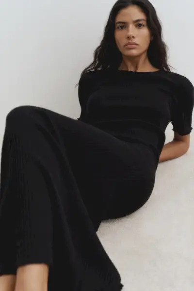 Rib-Knit T-Shirt Dress