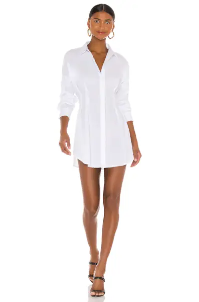 OW Intimates + Ella Shirt Dress in White
