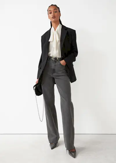 & Other Stories + Oversized Padded Shoulder Blazer