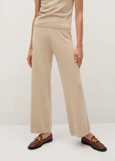 Mango + Ribbed Knit Trousers