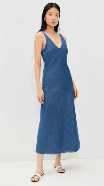 Lna Denim V Slip Dress