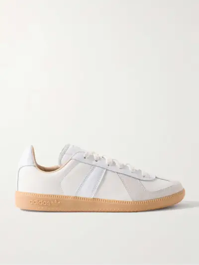 Bw Army Lux Suede-Trimmed Paneled Cracked-Leather Sneakers