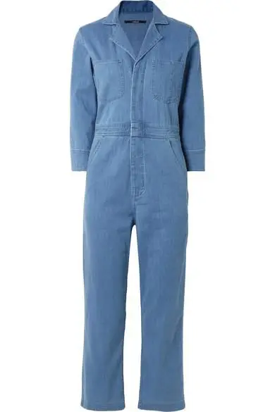 J Brand + Cropped Denim Jumpsuit