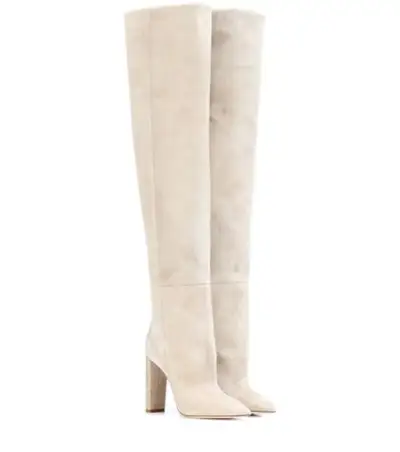 Saint Laurent + Suede Over-the-Knee Boots