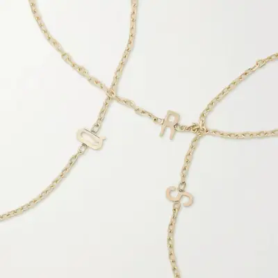 Stone and Strand + Initial Gold Bracelet