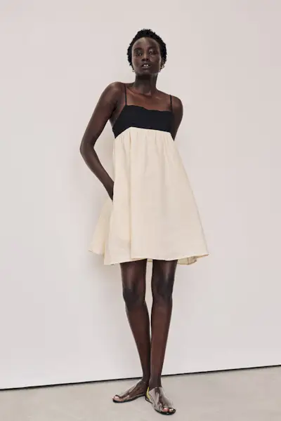 Elena Buttermilk Linen Mini Dress