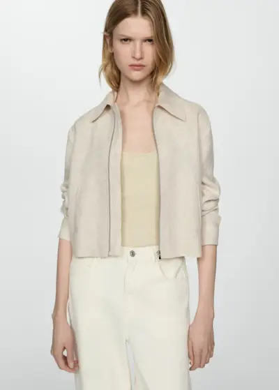 MANGO, 100% Linen Jacket With Zip - Women | Mango United Kingdom