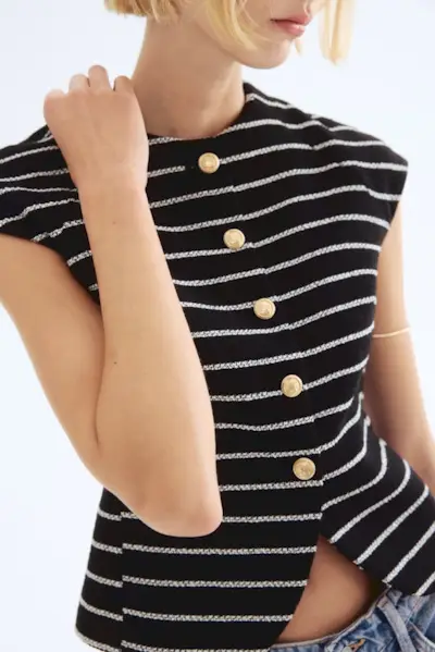 Button-Front Top