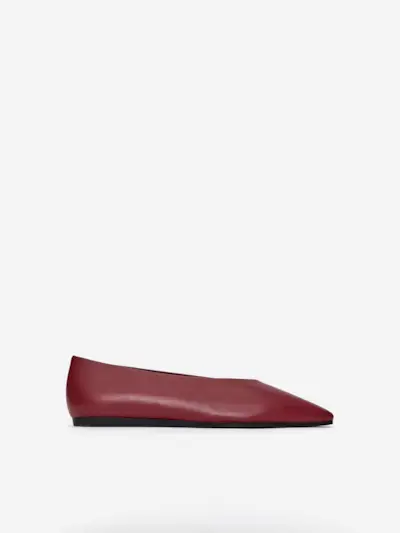 Pointy Leather Flats – Burgundy – Women – Arket Gb
