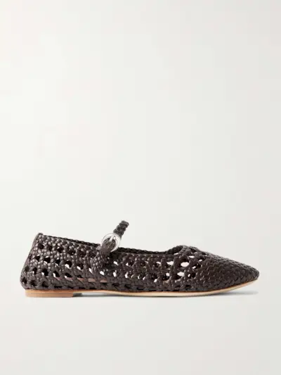 Nell Woven Leather Mary Jane Ballet Flats