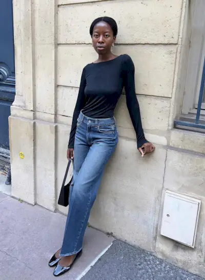 Sylvie Mus wears ballet flats